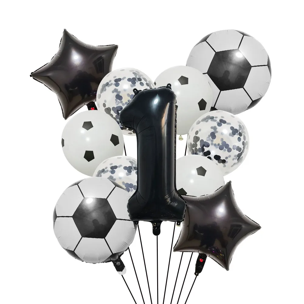 Helium Foil Soccer Balloons - 32-Inch Green Number Ball Sports Party Decorations