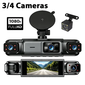 Car DVR Dash Cam 3/4 Lens Black Box FHD 1080P Night Vision 24h Parking G-Sensor Loop Recording Video Recorder Car Cameras 1