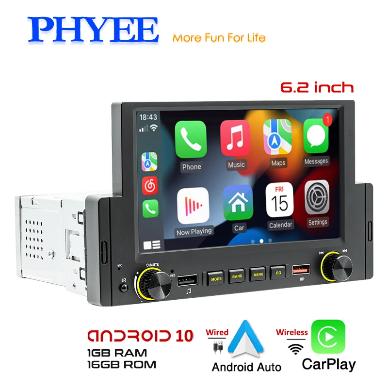 4.1 Autoradio 1 Din Touchscreen MP5 Video Player Dual USB Tf Bluetooth  Freisprecheinrichtung 7 Farben Beleuchtung ISO Head Unit Phyee 7805c