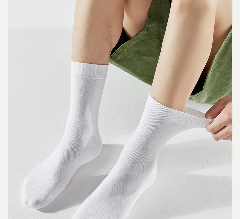 Antibacterial Bamboo Socks – Men’s Business Dress Socks, Thin Deodorant Crew, 5-Pack