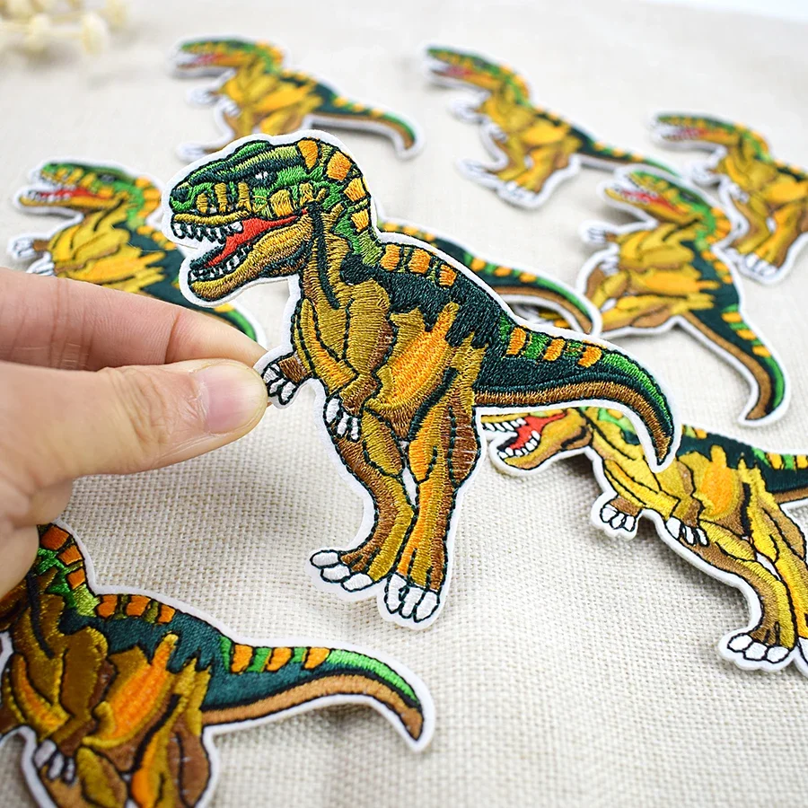 Dinosaur Clothes Patches for Children Cartoon Animal Embroidered Badge Applique Patch for Clothing Sewing Garment T-shirt 10 PCS