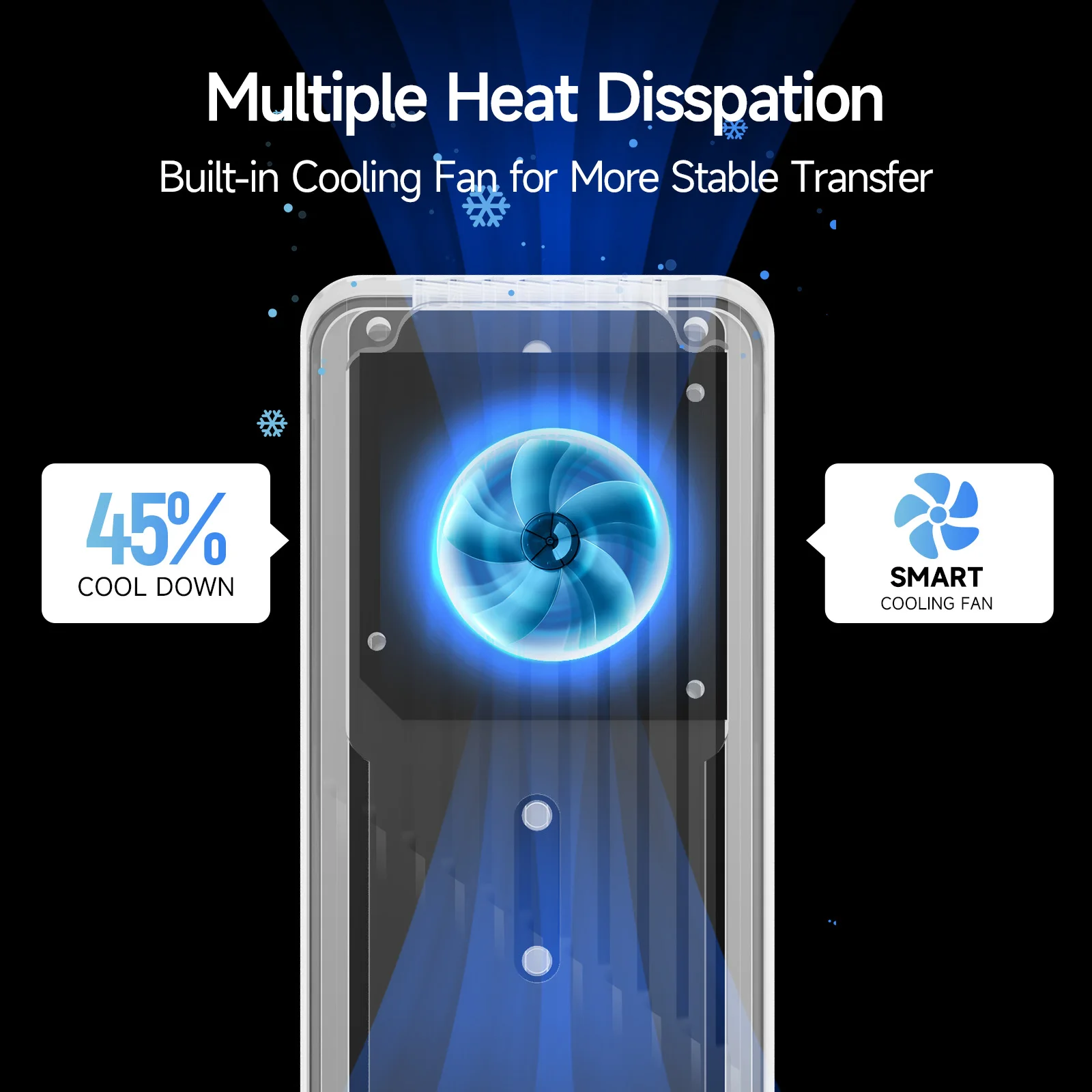 SSD Enclosure Hard Drive Enclosure Fanxiang MD85 M.2 SSD Enclosure 10Gbps NVMeNGFF-SATA Dual Protocol USB 3.2 Gen2 Type C SSD Case With Heat Fan Disk Box