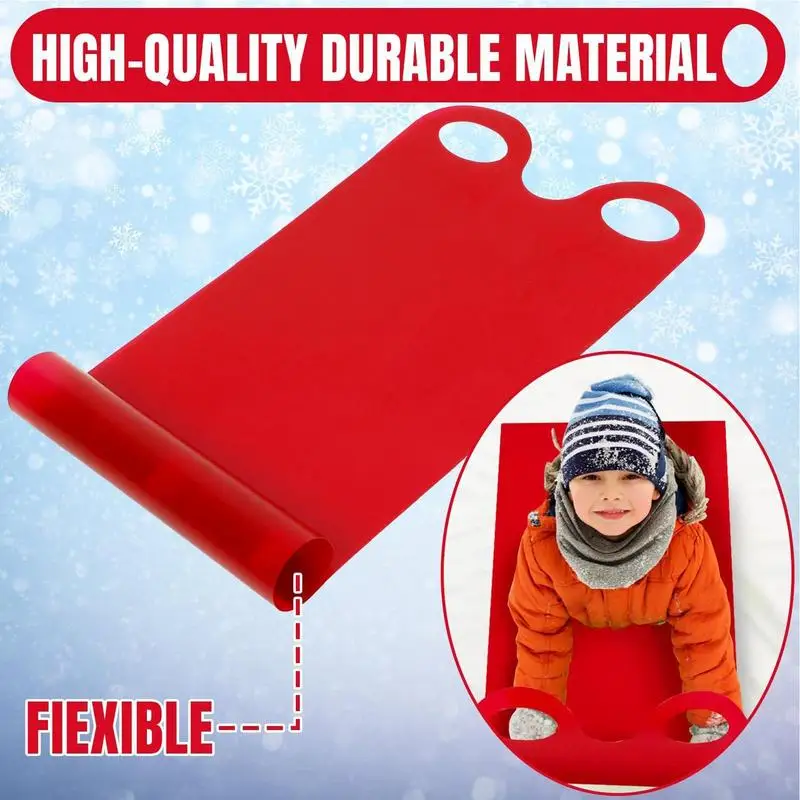 Roll Up Sled Flexible Snow Sled For Kids Portable Rolling Snow Slider For Children Lightweight Roll Up Winter