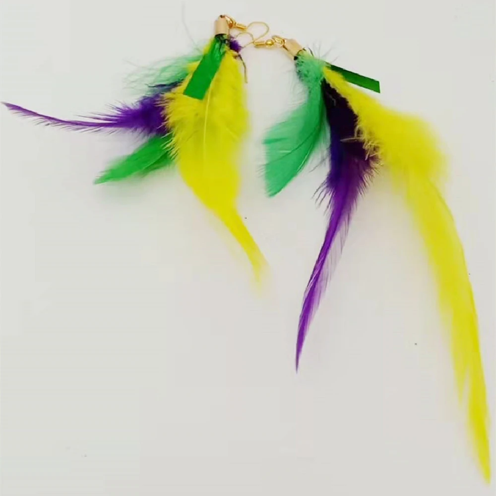 Woman Beard Art Baubles Mardi Gras Laissez Les Bon Temps Rouler Hipster Set  3 Theme Color Feathers Fleur De Lys Earrings| | - AliExpress