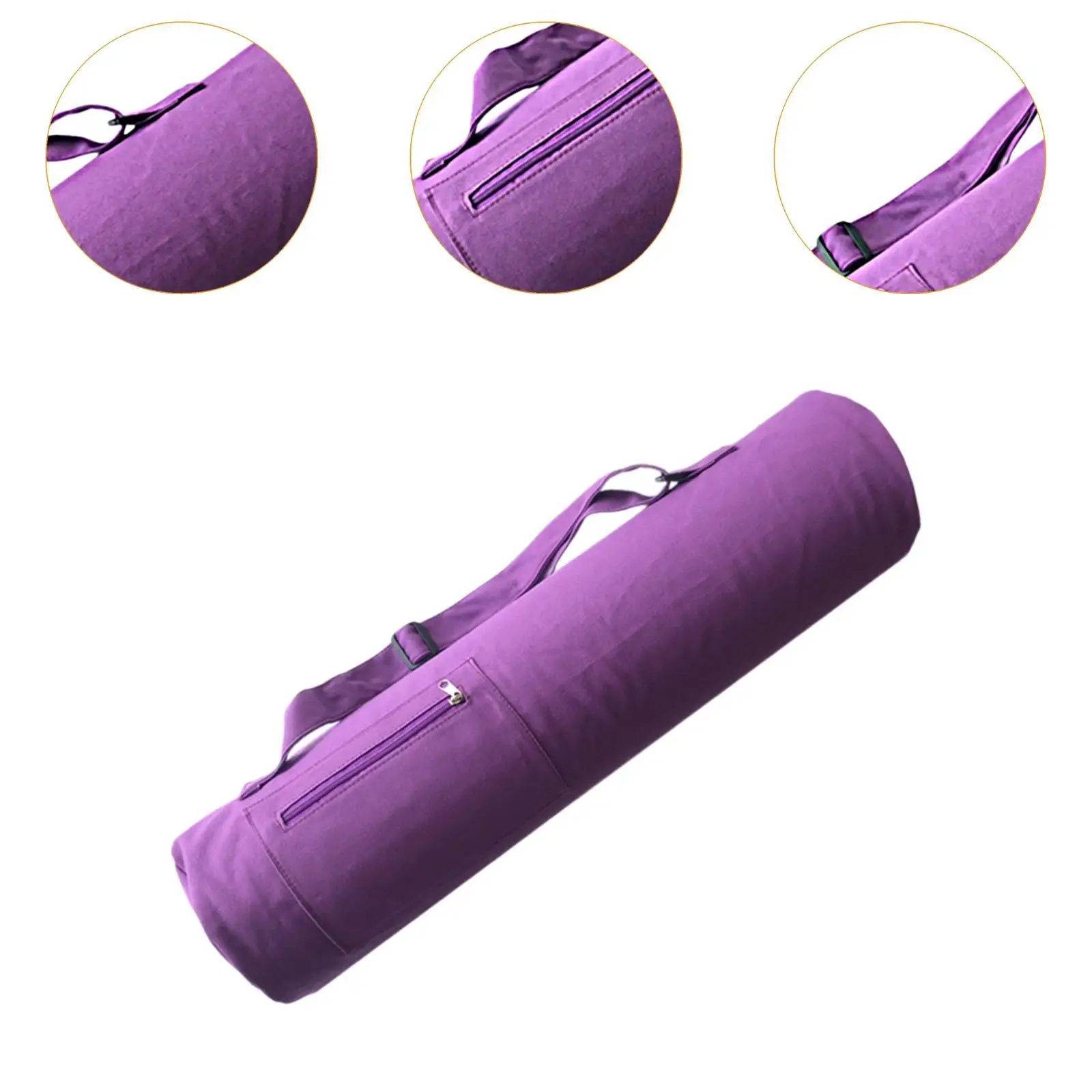 Solid Nylon Yoga Mat Gym Bag – Unisex Fitness & Travel Handbag 5