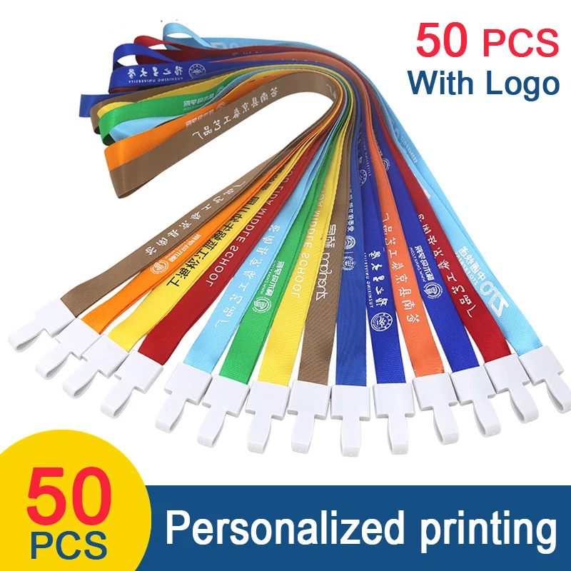 50 Pcs Custom Printed Key Chain Personal Printing Lanyard For Badge Holder & Staff Cards Personalized Print Landyard Keychain custom luxurious both sides full colour printed soft touch cardstock raised spot uv coating business cards