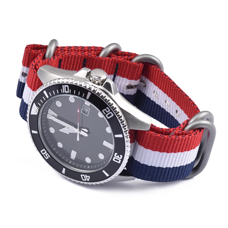 Nylon Thicken Canvas  for Nato Zulu Strap Watchband Blue Khaki Green Black Ring Buckle 18 20 22 24mm Accessories for seiko