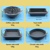 Heat resistant silicone loaf bread muffin donut cake baking tray oven baking pan silicone bakeware set Silicone Cake Pan Set 5