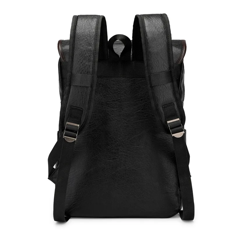 Vintage Leather Men's Backpack Large Capacity Student School Bags Waterproof Computer Bag Casual Simple Travel Backpack