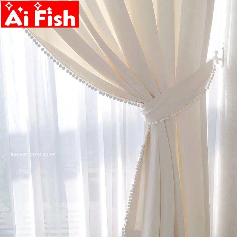 White Cotton Linen Curtain Cotton Window Curtains Beige Cotton