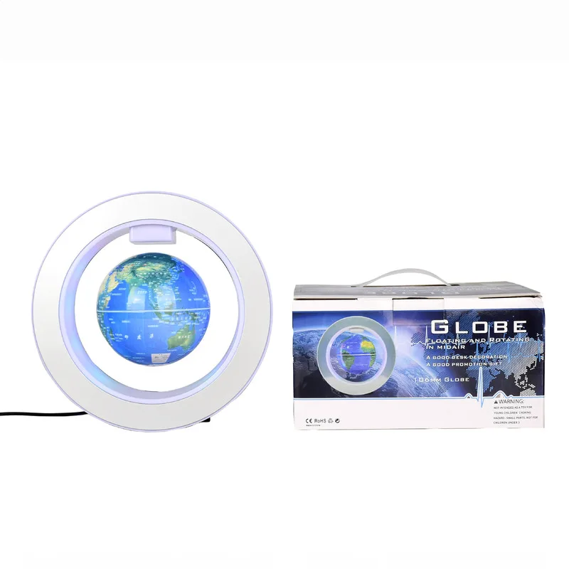 마그네틱 리베이션 로터리 글로브 4.5 인치 영어 Maglev Globe Us 플러그 오피스 거실 장식 크리 에이 티브 독특한 크리스마스 선물