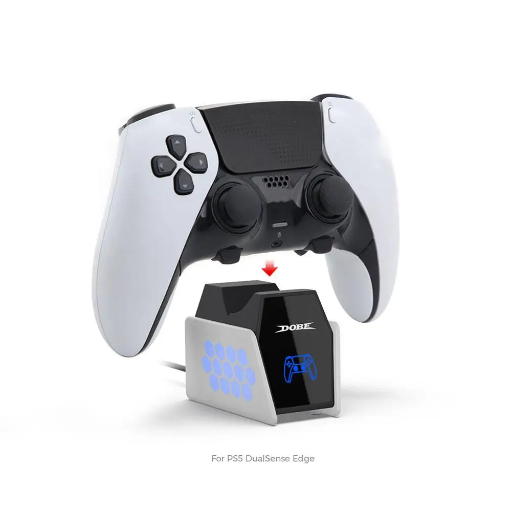 PS5 컨트롤러용 최적화된 충전 스테이션, LED 조명 컨트롤러 충전기 포함, 플레이스테이션 5 게임패드 80% 충전 자동 종료 기능