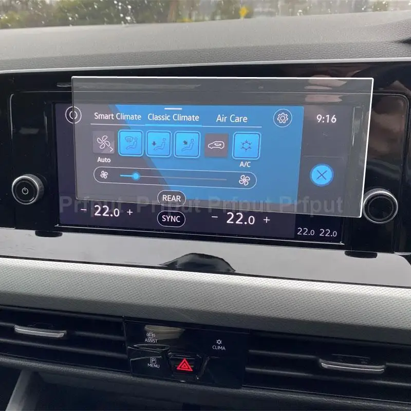 Protezione dell'autoadesivo della pellicola protettiva dello schermo LCD di vetro temperato di navigazione dell'automobile per il cruscotto di infotainment dell'automobile di VW Golf MK8 di volkswagen Golf 2022