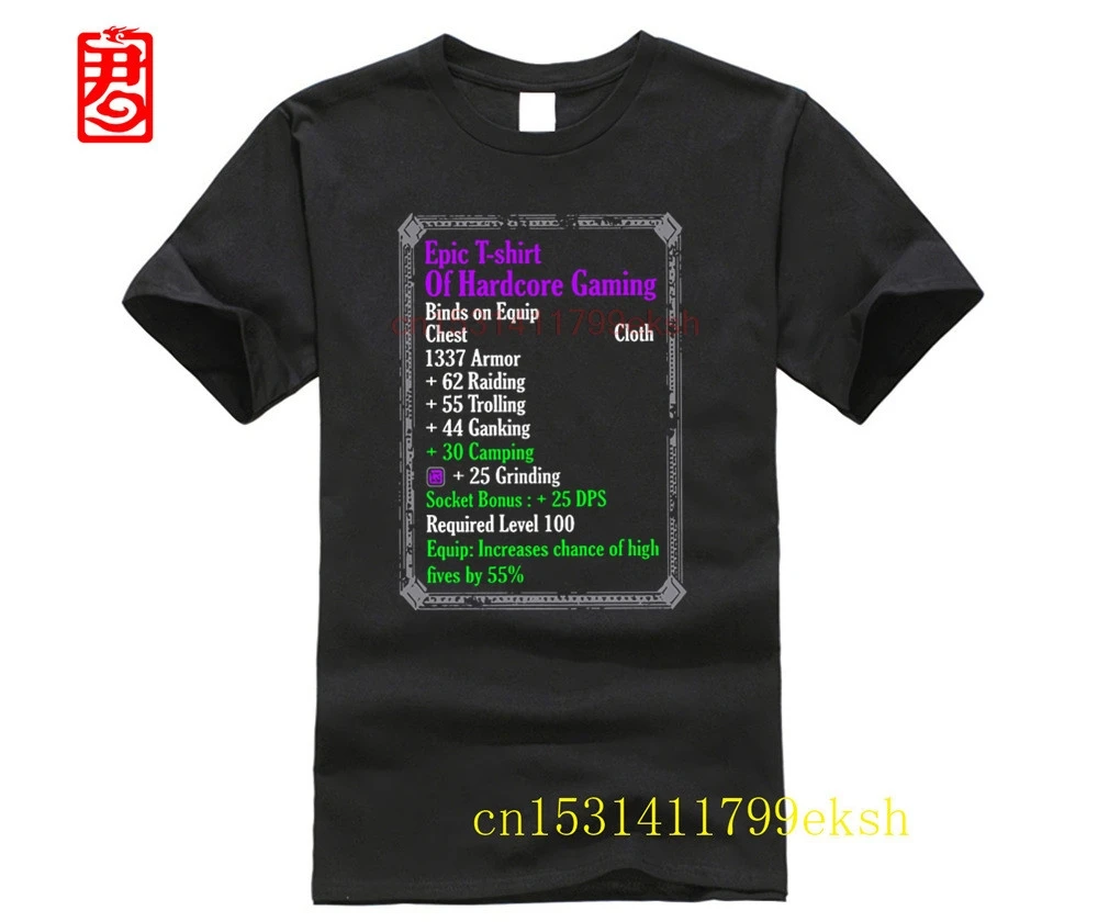 T-Shirt Unisex World Of Warcraft Epic Di Ganking Shirt T-Shirt Uomo T-Shirt Harajuku Homme Top Tees S-4Xl Vintage Girocollo