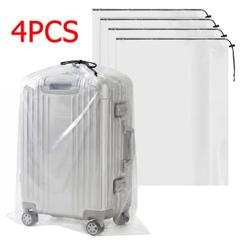Set di 4 Coperture Antipolvere per Valigie, Sacche Trasparenti con Cordoncino, Organizer per Coperte e Piumoni, Accessori da Viaggio