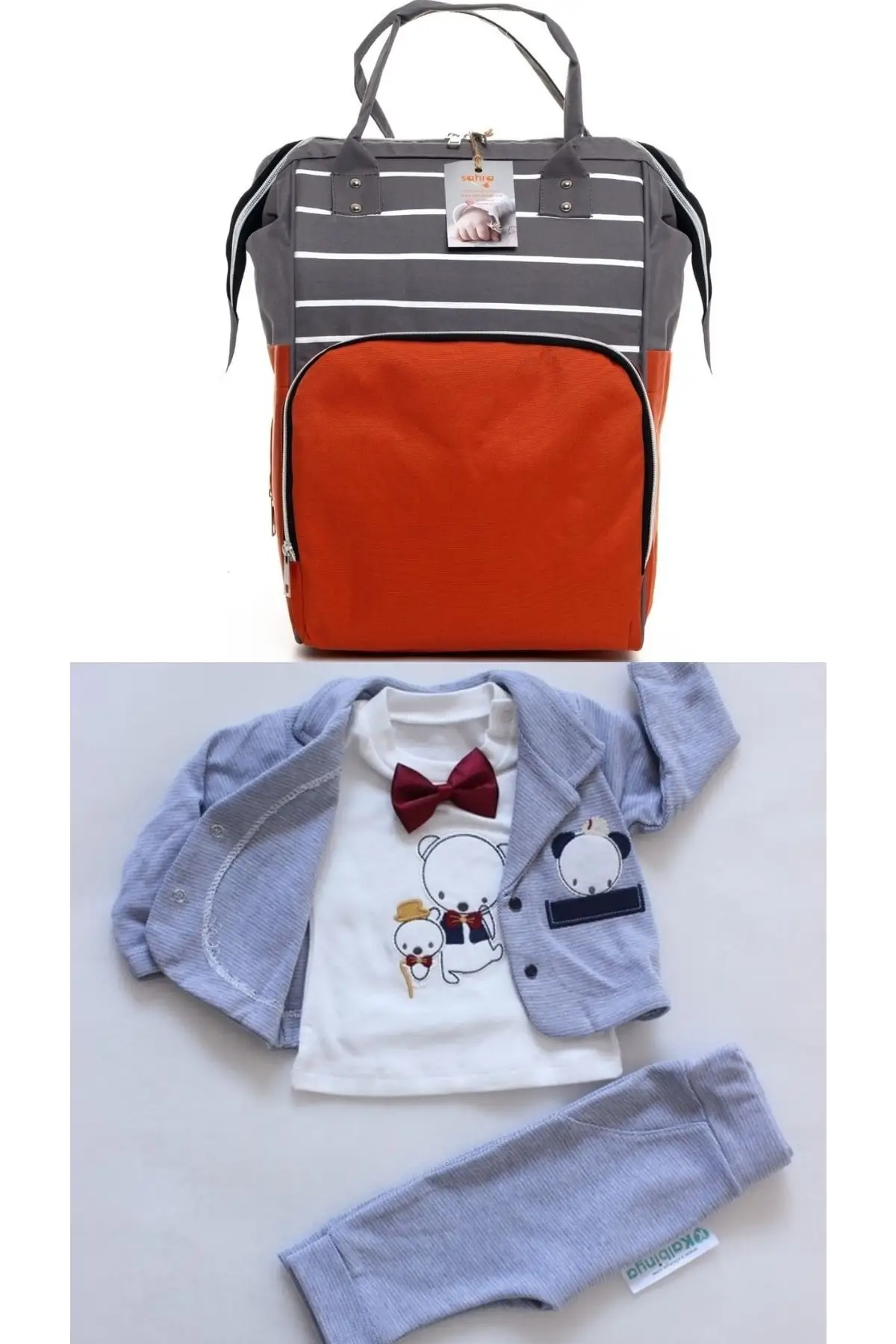 

Functional Mother Baby Care Backpack And 100% Cotton Hospital Exit Set Cotton Orange Outlets Clothing