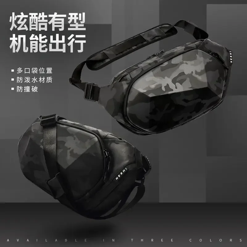 Waterproof Men's Shoulder Bag with USB Port for Travel