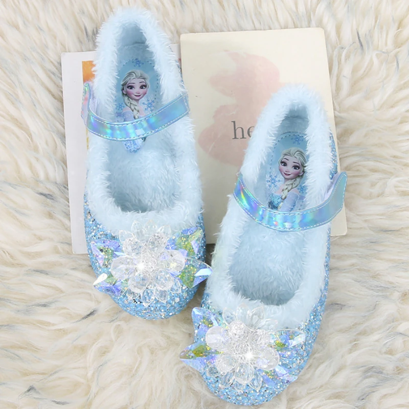 Disney Girls' Plush Slippers Frozen Cute Children's Princess Elsa