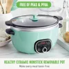 6QT Programmable Slow Cooker, Removable Nonstick Pot, Keep Warm & Digital Timer, Dishwasher Safe Glass Lid & Crock, Slow Cookers 6