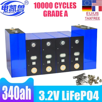 New A-grade 340Ah LiFePO4 3.2V 3C battery DIY 12V 24V 48V battery pack electric vehicle ship solar energy system tax-free