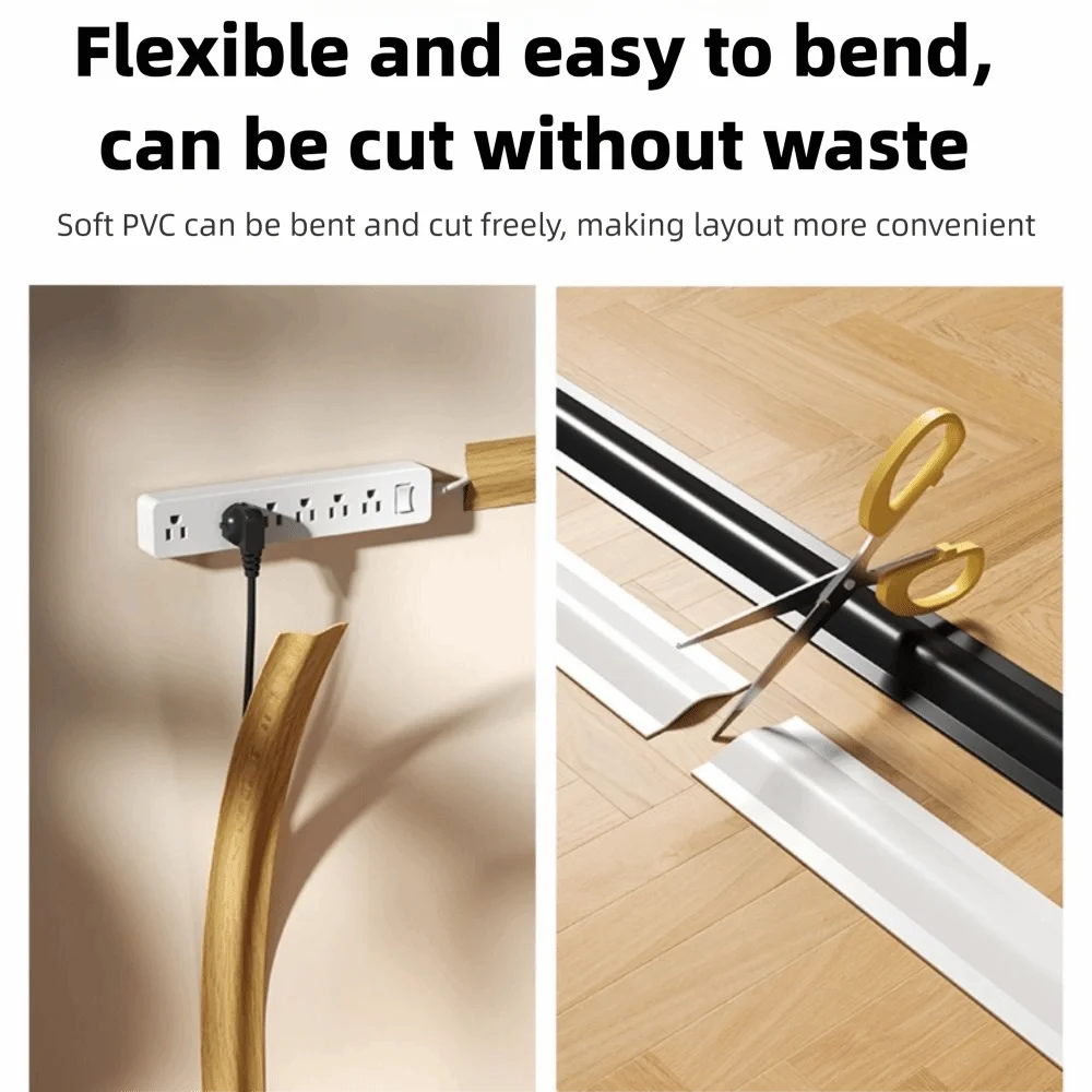 High Quality Soft Cord Cover Durable PVC Floor Cable Cover Self-Adhesive Flexible Wire Cover Home