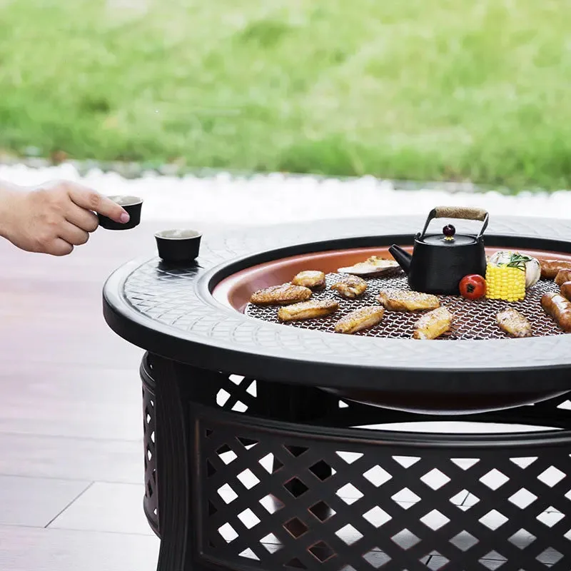 Indoor Charcoal Brazier Grill Stand Home Villa Heating Fire Pits Outdoor Brazier Table Courtyard Barbecue Stove Camping Furnace