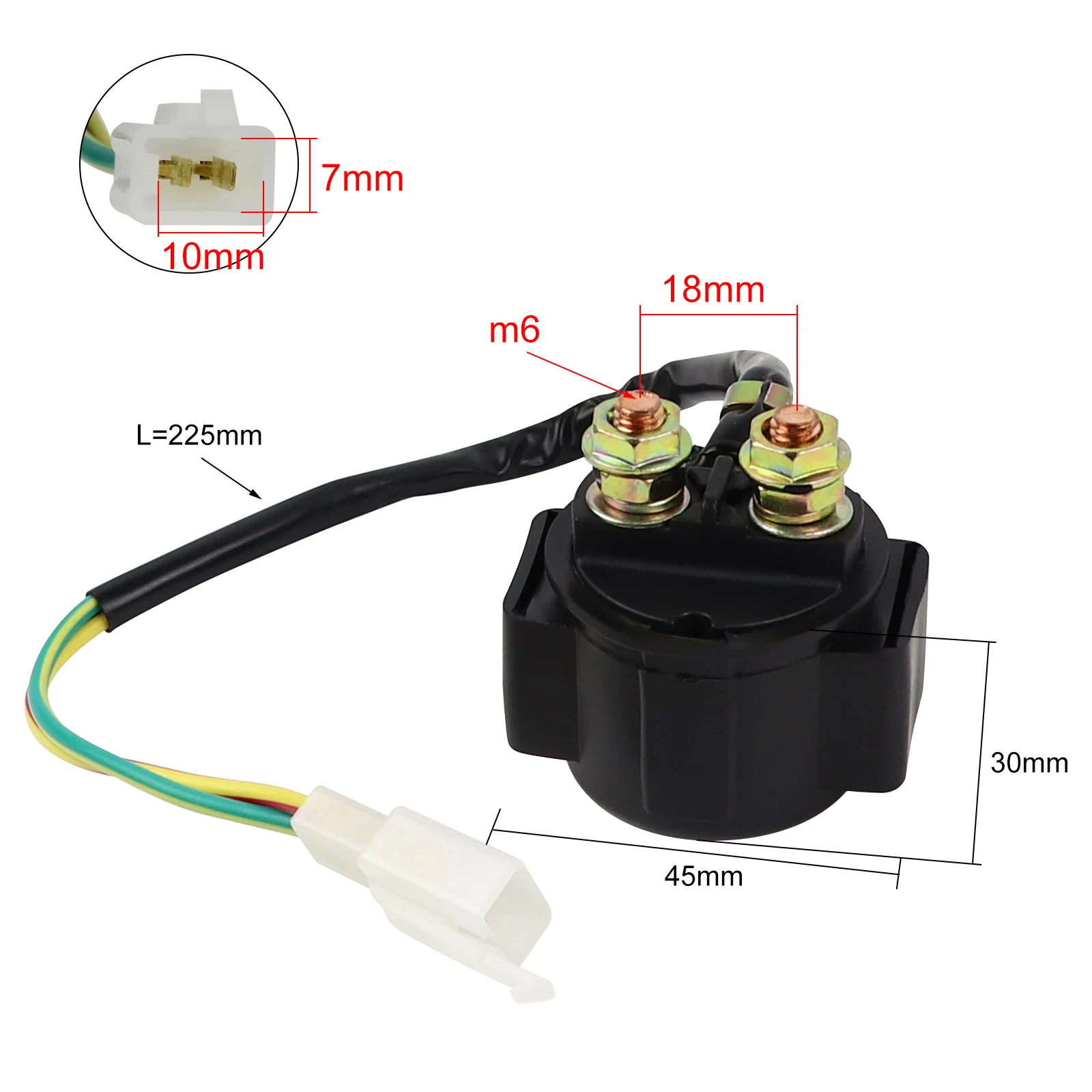 Starter Relay Solenoid For Honda TRX200 Fourtrax 1984 - New, Caltric Brand, Replaces Multiple OEM Numbers 7 thumbnail image