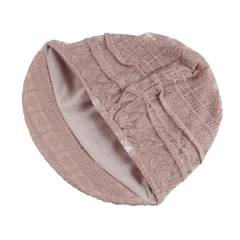 Lace Breathable Short Brim Bonnets for Women Loose Crochet Women Baseball Cap Autumn Winter Foldable Earflap Hats 6