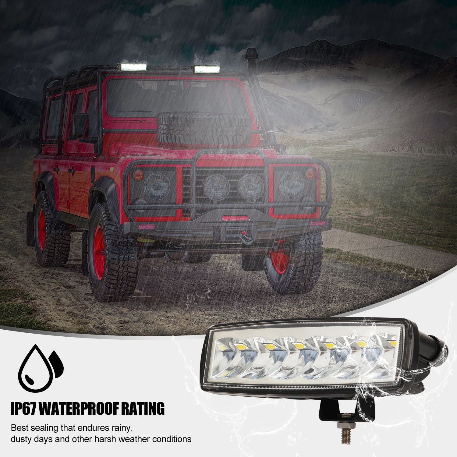 Auto LED Work Light Spotlights White 60w Led Light  Square Offroad 4X4 for 12V 2