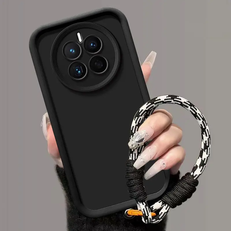 Realme Phone Case with Wrist Strap Lanyard - Matte Back, Skin Feel, Shockproof Protection