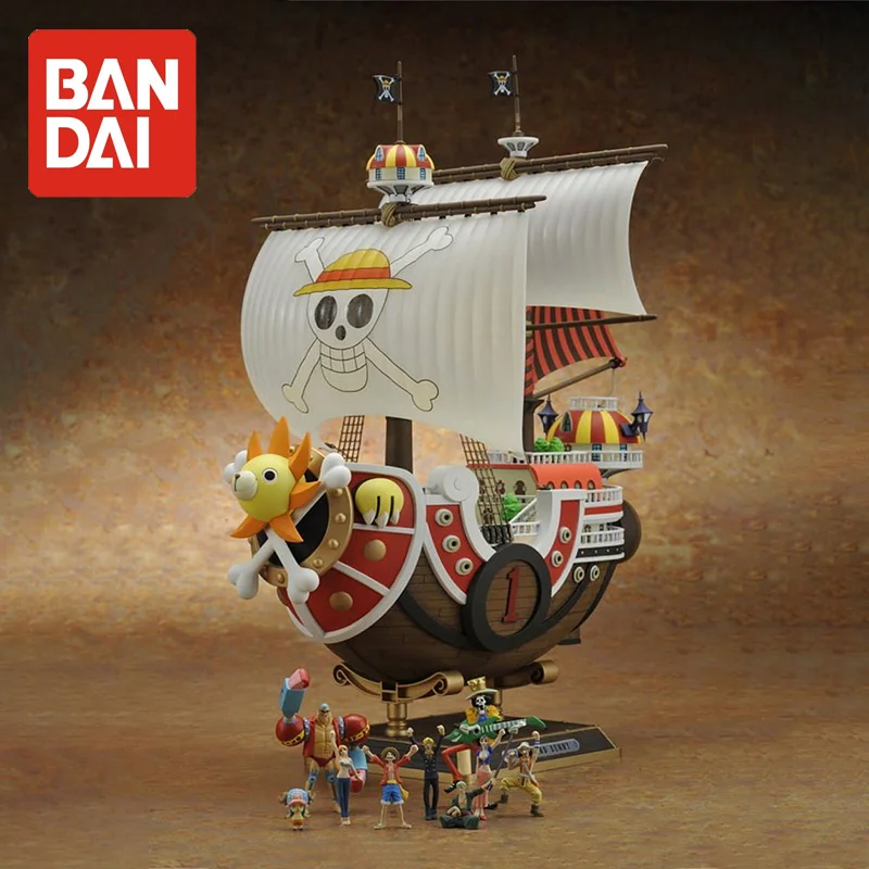 

Original Bandai One Piece Assemble Model Thousand Sunny Going Merry Boat Ship Figure Luffy Ace 71627 Collection Pirate Toy Gift