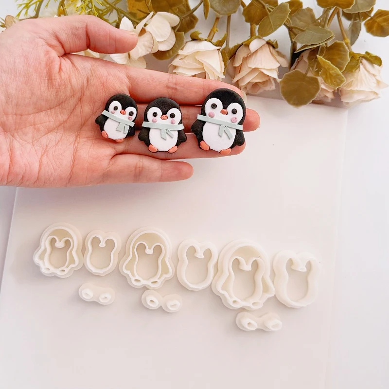 Polymer Clay Cutter Bow/Cherry/Palette/Penguin Polymer Clay Mold Earrings Pendant Jewelry Shaping Cutting Ceramics Tools