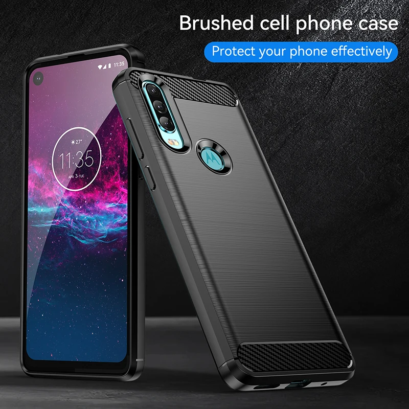 Carbon Fiber Soft Silicone Matte Back Phone Case