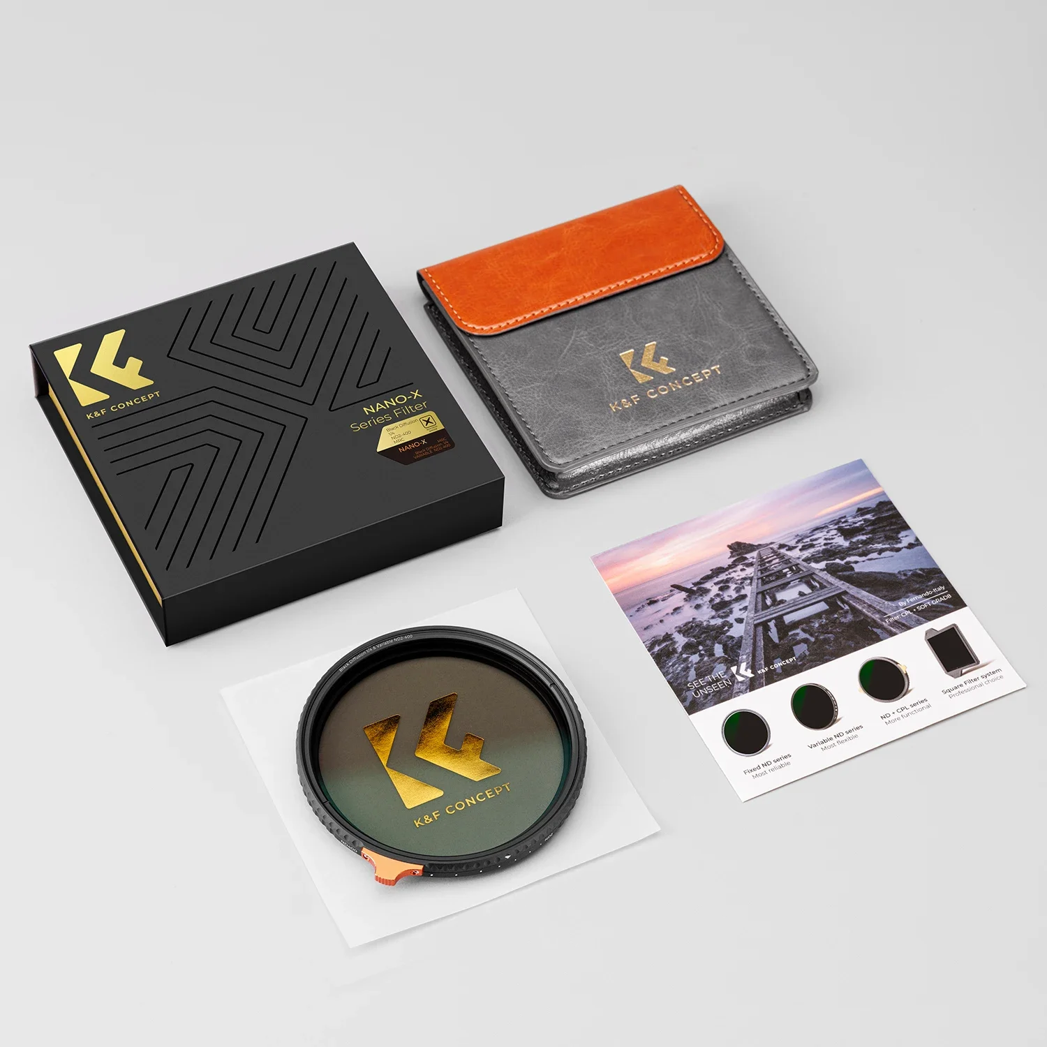 K&F CONCEPT Nano-X Variable Neutral Density ND2-ND400 & 1/4 Black Mist Multifunctional 2 in 1 Filter 49mm-82mm for Camera Lens 6