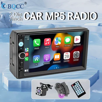 BQCC 7 ''Radio de coche 2din HD pantalla táctil reproductor MP5 Bluetooth 12V FM ISO potencia entrada auxiliar enlace espejo reproductor Multimedia 1
