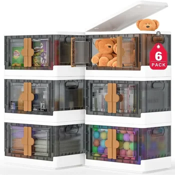 Closet Organizers and Storage, Storage Bins with Lids and Wheels, Collapsible Stackable Plastic Box,  Organizer Box 1