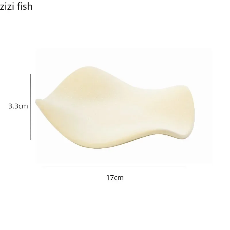 Creative Flocking Ceramic Storage Tray Irregular Wave Shape Tray Jewelry Storage Trays Household Small Item Trays