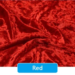 Luxurious Stretch Velvet Fabric - Soft Upholstery Textile for DIY Projects and Home Decor (Available in 22 Colors) (Red)