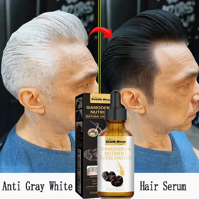 Anti Gray White Hair Serum Liquid White To Black Natural Color Repair Nourish Scalp Products Anti Loss Hairs Care For Men Women 1
