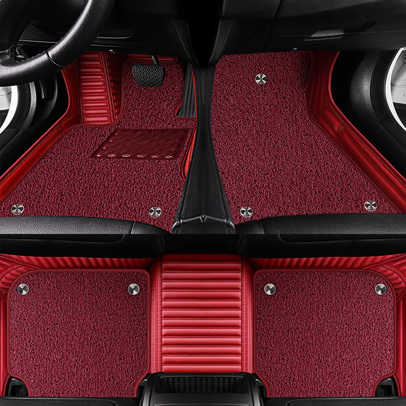 

BHUAN Custom Stripe Leather Car Mats for Audi All Medels A6L R8 Q3 Q5 Q7 S4 RS TT Quattro A7 A8 A3 A4 A5 Automobile Carpet Cover