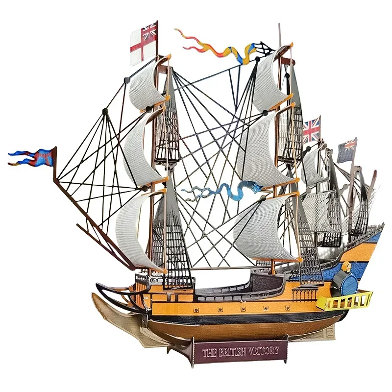 Multicolor Hms Victory Warship 3D Modello In Metallo Puzzle Fai Da Te Assemblato A Mano Militare Nave Da Guerra Modello Jigsaw Decorazione Giocattoli 