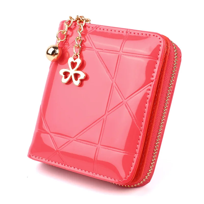 Hot Coin Purse Short 3 Folding Small Wallet Women Credit Card Holder Case Lady Patent Leather Money Bag Cute | Багаж и сумки