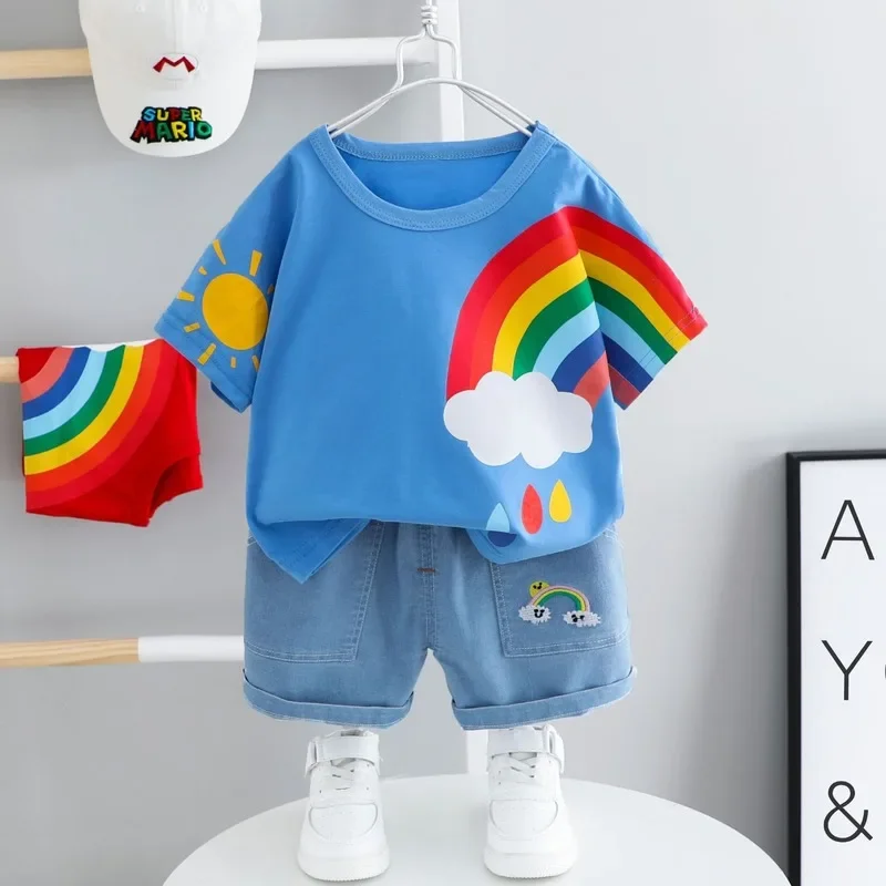 

Baby Clothes for Girls Boys Clothing Summer Short-sleeved Suit 2 Children 1-4 Years Old Kids' Cotton Boy Summer Two-piece Suits