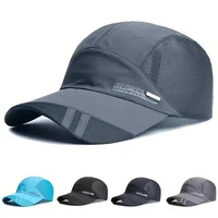 1pc Breathable Mesh Baseball Cap, Quick-Dry Polyester Sports Hat for Fishing Golf Sun Protection,  Breathable Fishing Golf Cap 1