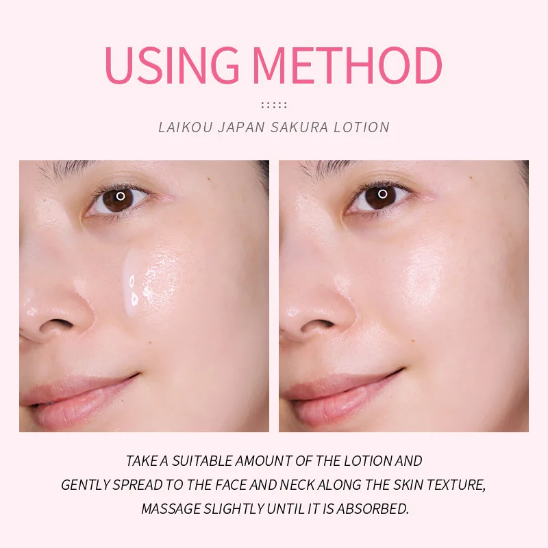 LAIKOU Sakura Face Lotion Moisturizing Essence Shrink Pores Repairing Improve Skin Elasticity 100ML facial essence facial firming lotion skincare toner