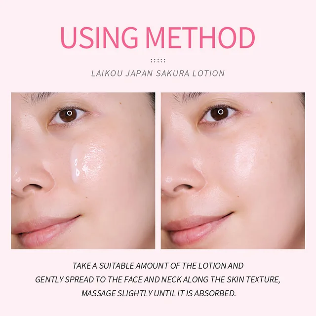 LAIKOU Sakura Face Lotion Moisturizing Essence  Shrink Pores Repairing  Improve Skin Elasticity  100ML