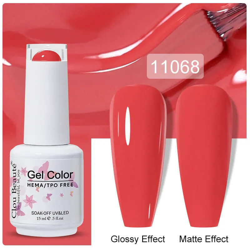 Clou Beaute 15ml Black Red Semi-Permanent Gel Nail Polish