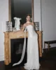 Elegant Customized Satin Wedding Gown Strapless Flowing Tulle Train Wedding Dress 2025 Pleats Modern Simple Brides Dress 3