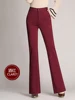 Women Pants Spring Summer Wide Leg Pants Solid Casual High Waist Flared Pants Female Office Lady Long Trousers Black Trousers 3