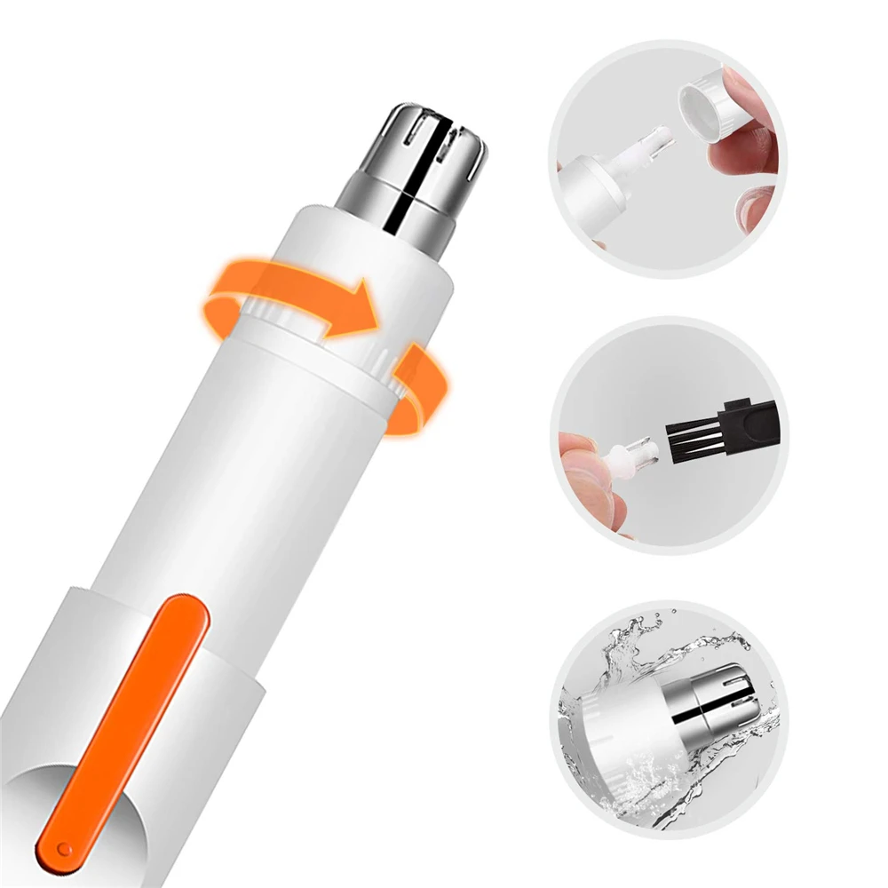 Portable Professional Electric Nose & Ear Hair Trimmer Rotating USB Charging Hair Trimmer Eyebrow Trimmer Rechargable Clipper 4